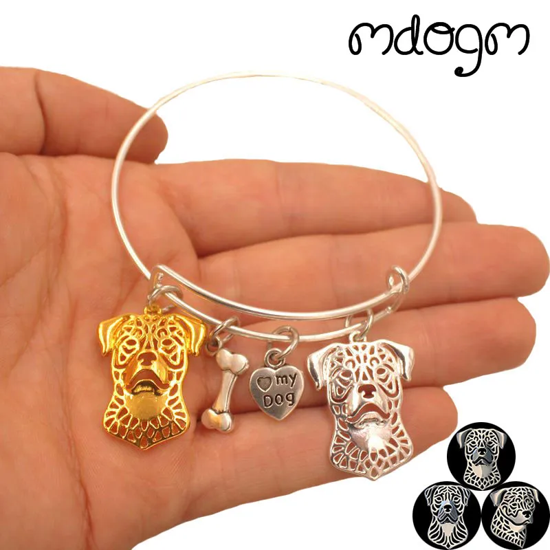 

2019 New Fashion Animal Bracelet Bangles Rottweiler Dog Love Alloy Metal Men Women Cute Fashion Male Female Girls S039
