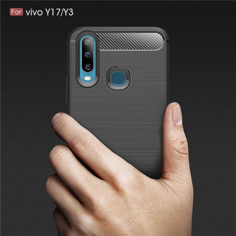 Чехол Vivo Y17 чехол в деловом стиле мягкая силиконовая резиновая броня защитный для