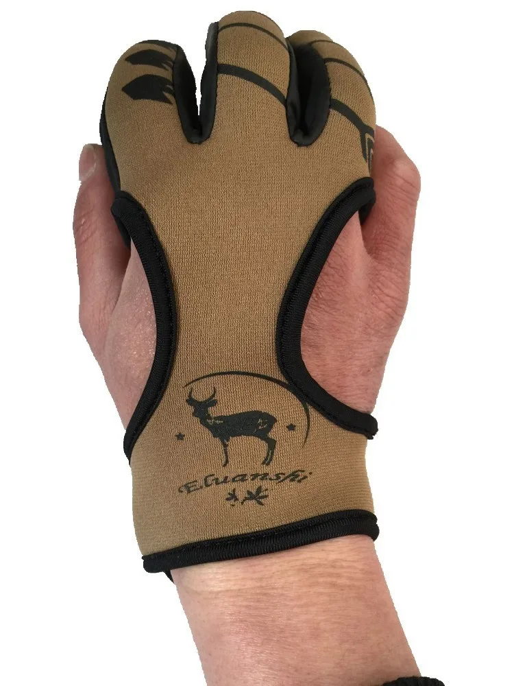 Стрельба Из Лука Защитный перчатки 3 пальца руки кожа черная Защитная перчатка защитные перчатки для стрельбы из лука для Рекурсивный блочный лук для стрельбы