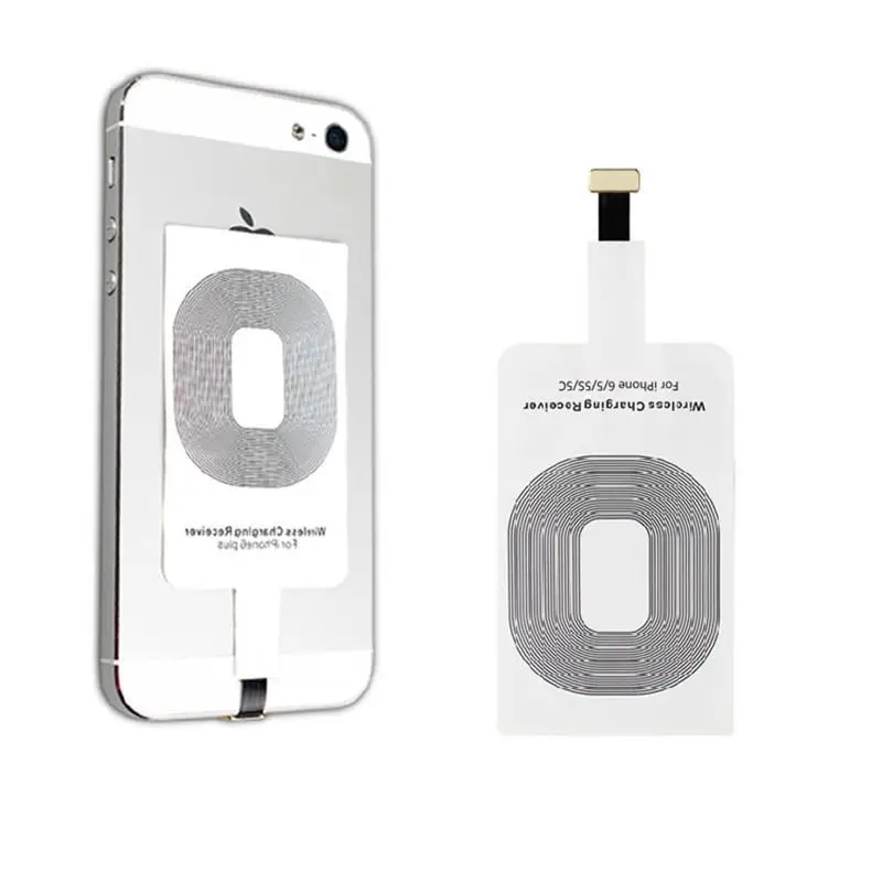 Qi Standard Wireless Charging Receiver Adapter Charger Receptor Pad Coil Receiver For iPhone 5 5C 5S 6 / 6 Plus Free Shipping
