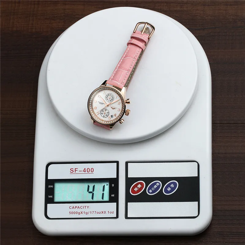GUANQIN часы женские модные роскошные Брендовые Часы с хронографом для девочек новые кожаные кварцевые часы с кристаллами женское платье наручные часы A
