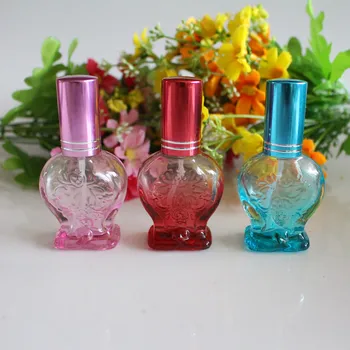 

10ml colorful carved fish shape spray glass perfume bottle packing portable small bottle 5pcs/lot