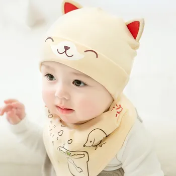 

Baby Hat Spring New Baby Boy Girl Hat Cotton Newborn Toddler Baby Girl Beanie Cartoon Kids Baby Accessories Set