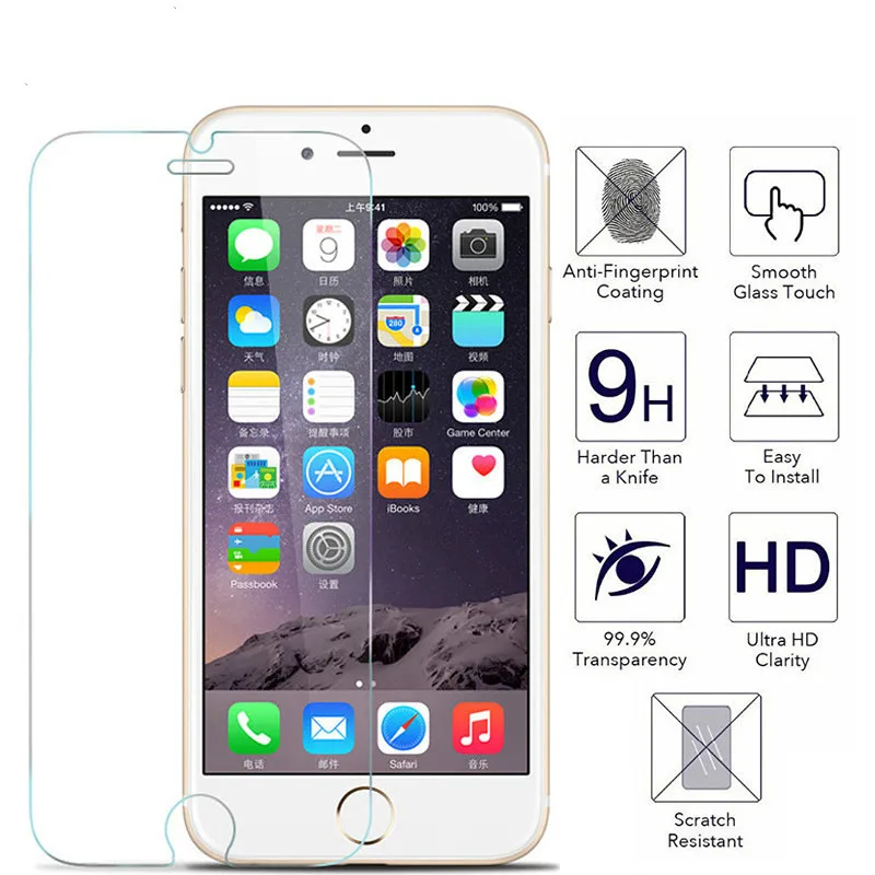 2.5D 9H протектор экрана закаленное стекло для iPhone 6 6S 5s 7 8 SE 4S 5 5C XR XS Max закаленное стекло для iPhone 7 6 6S флимовое стекло
