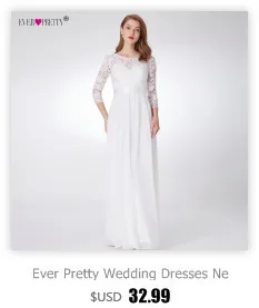 Ever Pretty Дешевое шифоновое свадебное платье Элегантное ТРАПЕЦИЕВИДНОЕ с v-образным вырезом и расклешенными рукавами длинное пляжное свадебное платье Robe De Mariee EP09890WH