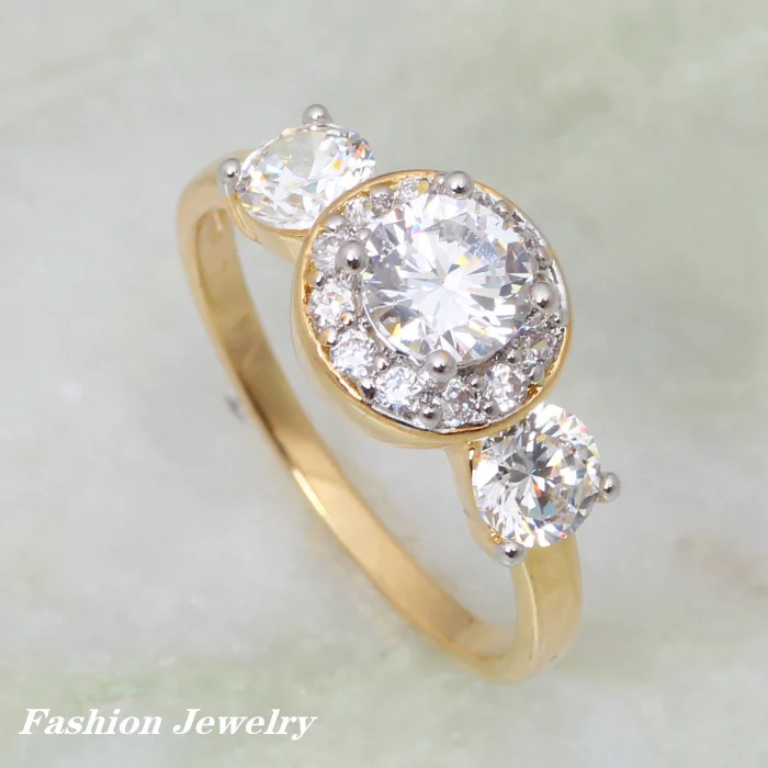 Permanent Light Gold Retail Cubic Zirconia womens fashion jewelry Rings R092in Rings from