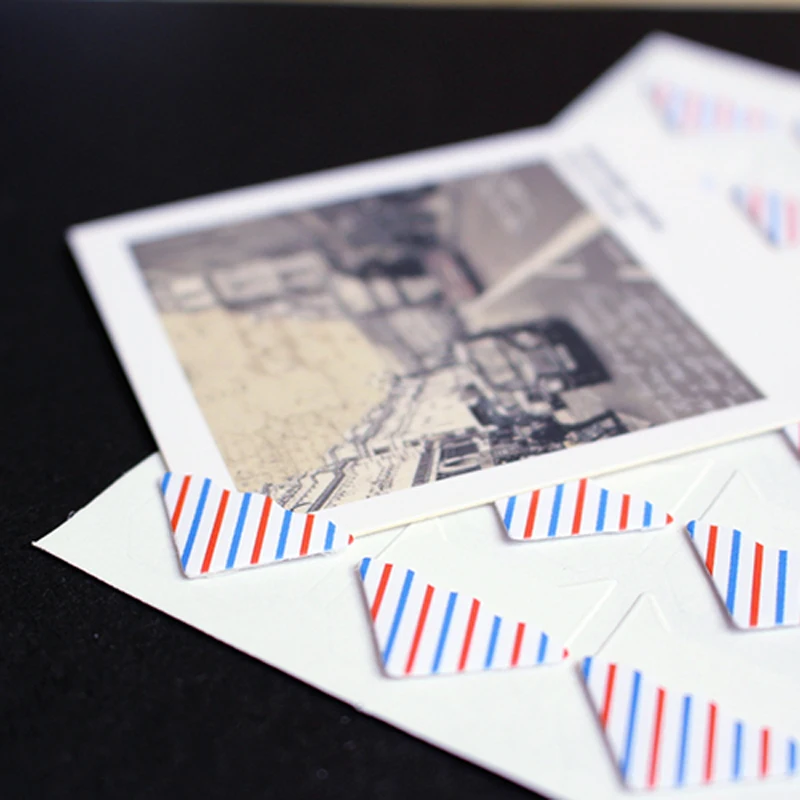 24 pcs/lot DIY Retro plaid stripes Corner Paper Stickers for Photo Albums fitting Handwork Frame Decoration Scrapbooking