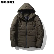 Woodvoice 2017 Winter Men’s Jacket Casual Mens Coats Plus Size Thick Hooded Parka Men Fashion Warm Outwear Solid Three Colors