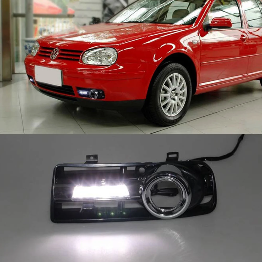 Car DRL kit for Volkswagen Golf 4 1998-2005 LED Daytime Running Light bar with fog auto lamp bulb Daylight for car led drl light