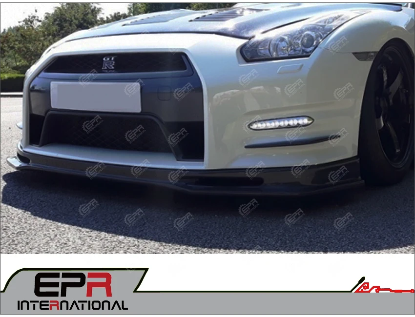 Для Nissan GTR 2012 на R35 Late Nismo ремесло стиль углеродное волокно передняя губа глянцевая отделка бампер сплиттер с поддоном Тюнинг Комплект