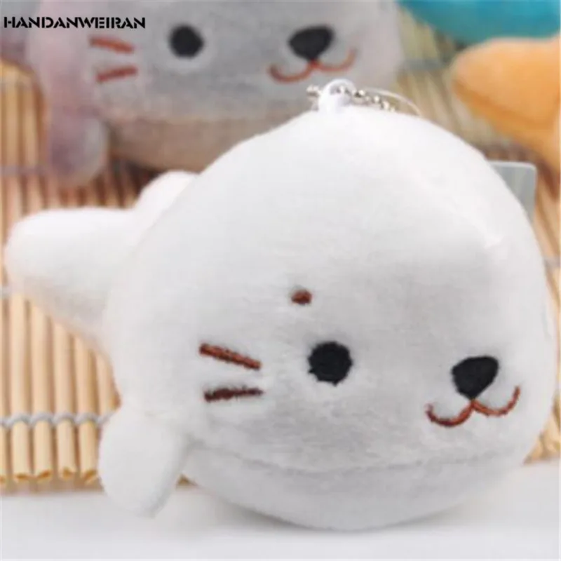 

HANDANWEIRAN 1Pcs PP Cotton Hot 10CM Sea Lion Plush Toys Cartoon Cute Animal Small Pendant Stuffed Toy Gifts Key Chain Pendants