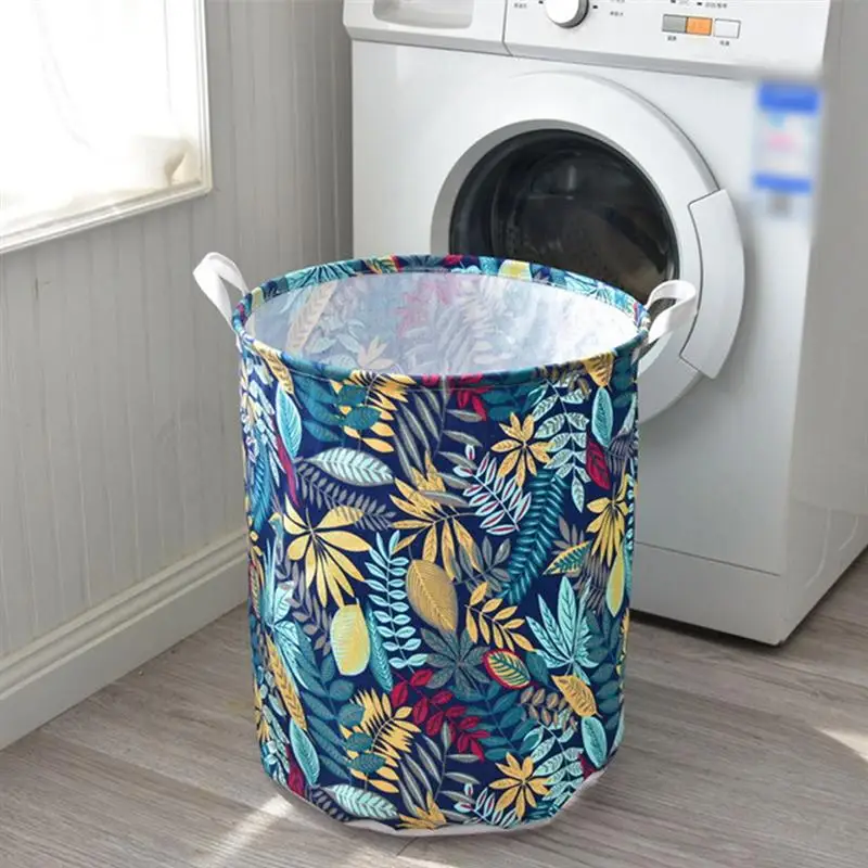 1 قطعة سلة التخزين القطن و الكتان طوي جمع سلة الغسيل تعوق أشتات منظم للحمام المنزل المطبخ