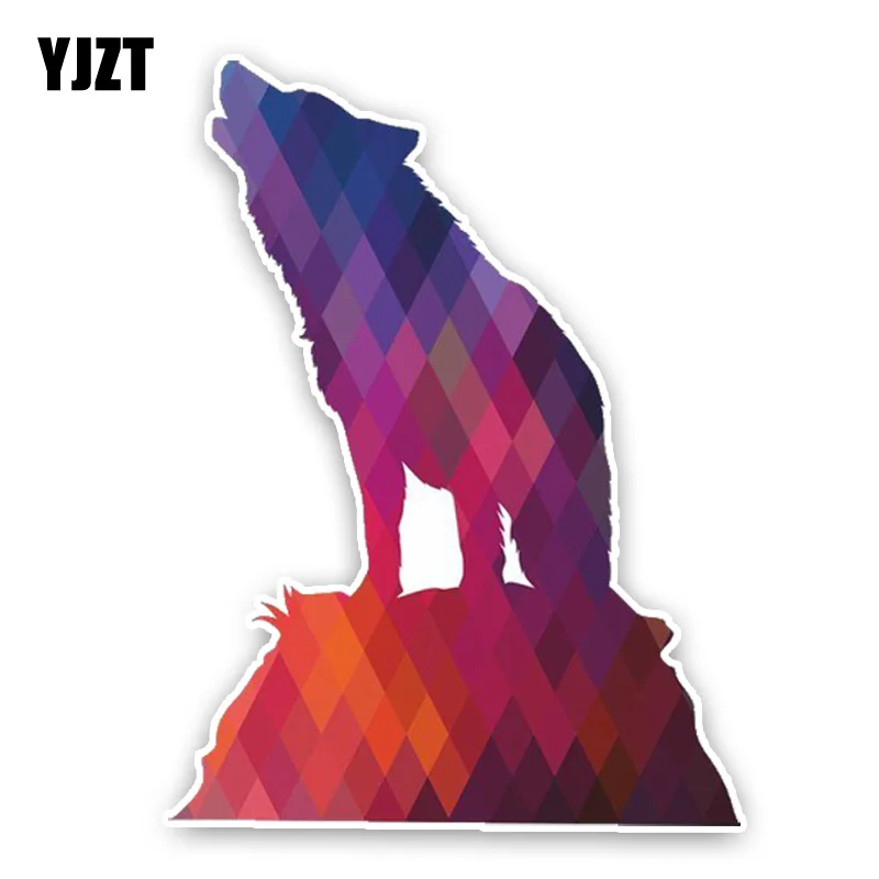 YJZT 12 3*16 7 см интересный Злой Волк на холме мультяшный цветной ПВХ стикер для