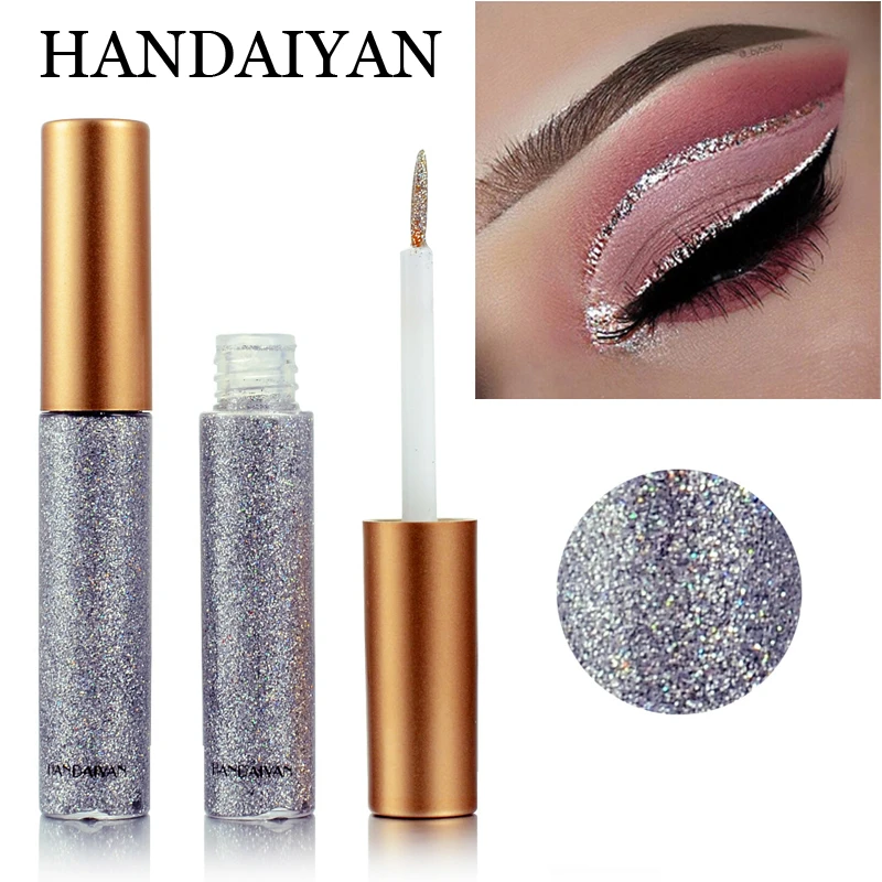 プロフェッショナル光沢のあるアイライナー化粧品女性顔料10色の液体グリッターアイ防水目メイク Eyeliner Aliexpress