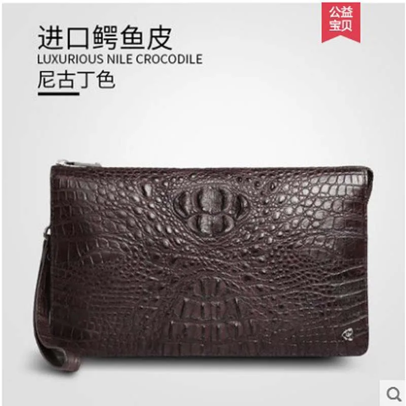gete 2019 Crocodile leather handbag for men large capacity wrist business bag crocodile leather handbag hand bag for men's bag