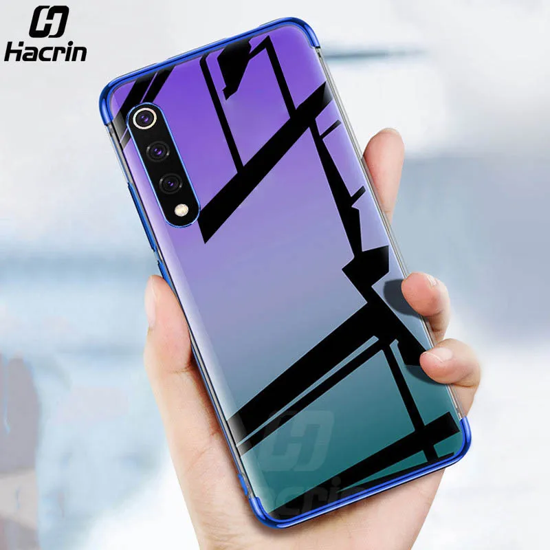 For Xiaomi Mi 9 Case Mi9 SE Cover Clear Transparent Plating Case For Xiaomi Mi9 Mi 9 SE Case Cover Soft Silicone Bumper Cover
