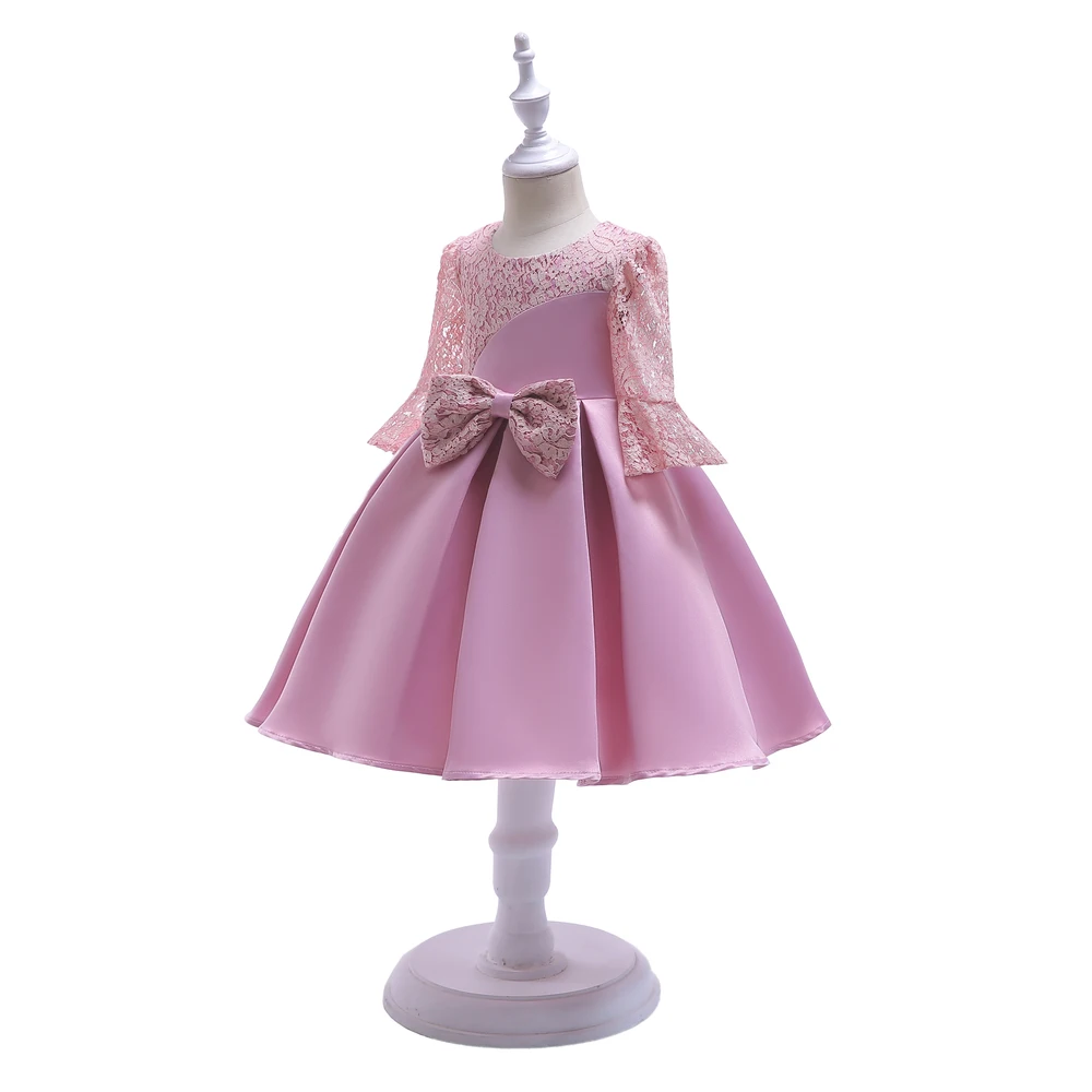Pink Dress Girls Princess Lace Flower 2018 Children Evening Clothing Kids Dresses Prom Gowns For Girls Wedding Party 7 8 9 Years (2)