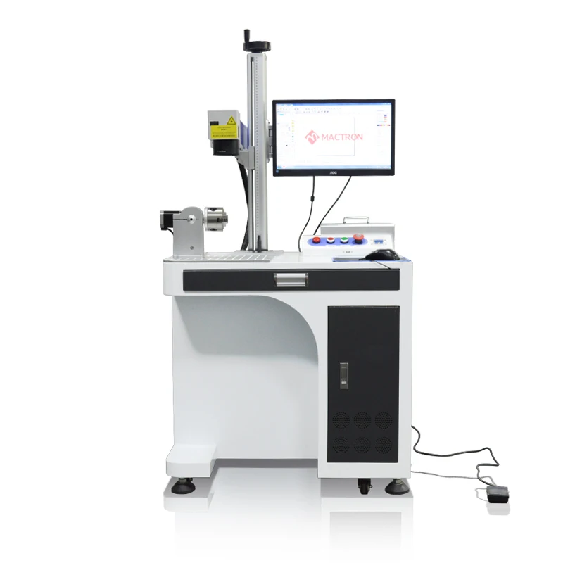 20 W лазерная маркировка металла машина с поворотным устройством для цвета: золотистый, серебристый браслеты из колец