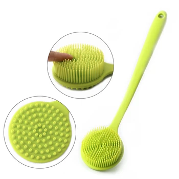 

Silicone Bath Brush Massager Body Wash Brush Long Handle Scrub Skin Care Shower Exfoliation Brush Soft Silicone Bathroom Accesso