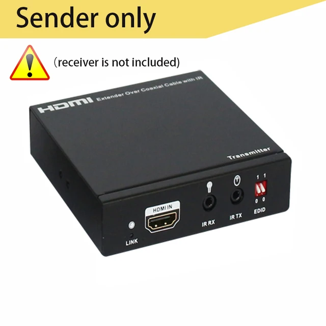 HDMI coax sender splitter HDMI extender by Coaxial cable up to 100m with IR&loop output on