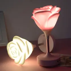 Романтическая роза Ночник зарядка через USB LED Силиконовые настольная лампа сенсорный выключатель чувствительность лампы