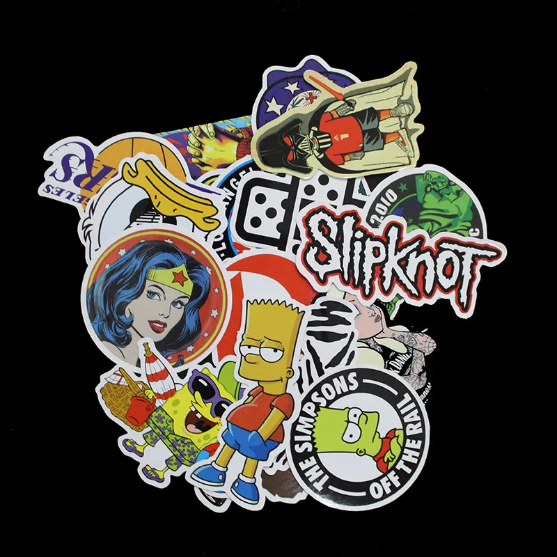 hot sell 10Pcs /Style C Pvc Waterproof Cartoon Style Funny Laptop Stickers For Laptop Skateboard Luggage Decal PC Sticker