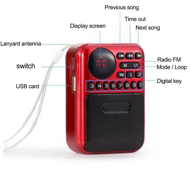 JINSERTA мини Fm стерео радио Портативный Модный динамик USB Mp3 плеер Fm приемник громкий динамик