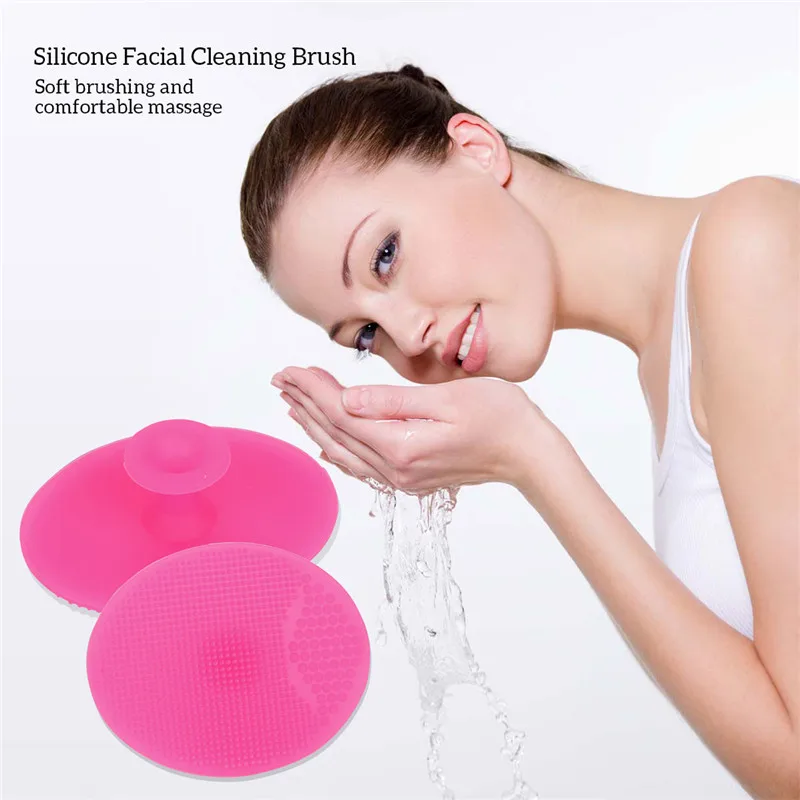 2Pcs Soft Silicone Face Scrubber Facial Cleaning Pad Brush Massage