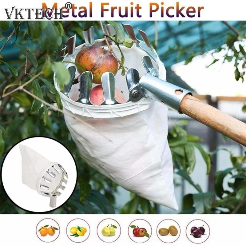 Metal Fruit Picker Orchard Gardening Apple Peach High Tree Picking