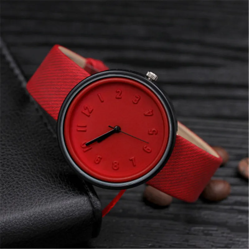 Яркие цвета унисекс простые цифры часы женские японские модные роскошные часы кварцевые холст ремень наручные часы подарок для девочек