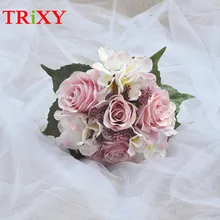 TRiXY B17 Свадебный букет свадебные цветы розы Искусственные цветы Свадебные букеты для романтической свадьбы