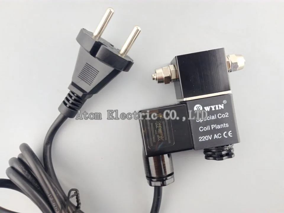 

Eu round PLUG 2 plug 220-240V 50HZ Silver CO2 DIY Aquarium System Magnetic Solenoid Valve Regulator