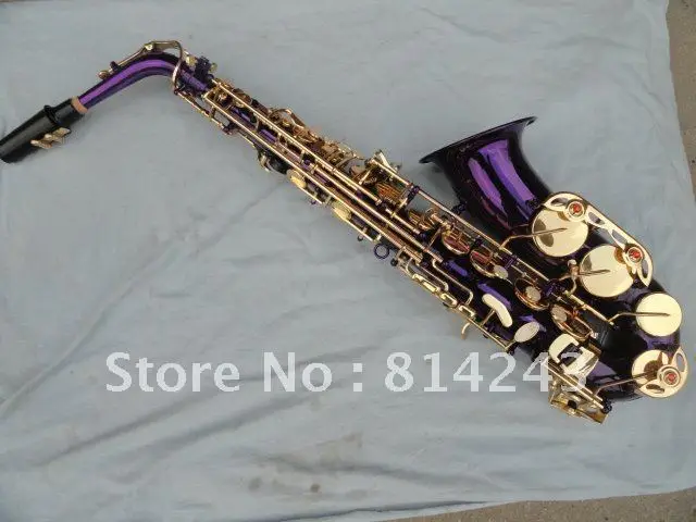 Best price at $273 Cheap Selmer Students Alto Saxophone Purple Gold Saxofon High F Reference 54 Eb Saxophone Professional Musical Instruments