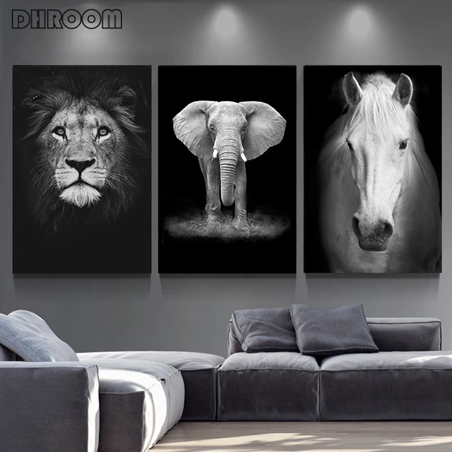 Canvas Painting Animal Wall Art Lion Elephant Deer Zebra Posters and Prints Wall Pictures for Living Canvas Painting Animal Wall Art Lion Elephant Deer Zebra Posters and Prints Wall Pictures for Living Room Decoration Home Decor