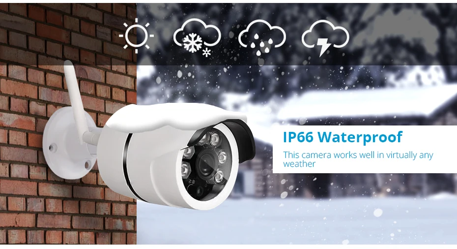 4CH Беспроводной NVR комплект камеры безопасности системы 720P FHD IP66 WIF открытый с водонепроницаемой инфракрасной системой ночного видения мониторинга