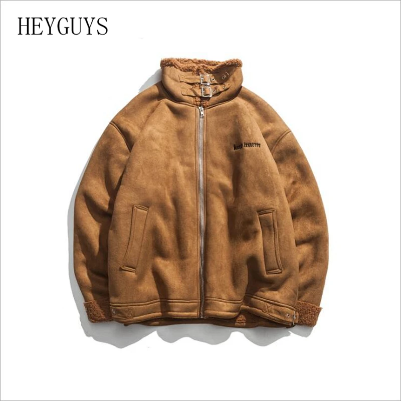 

2018 High collar Coat Way of leisure Men's coats street Wear clothing Green coffee couples Buckle collar Material Block Jacket