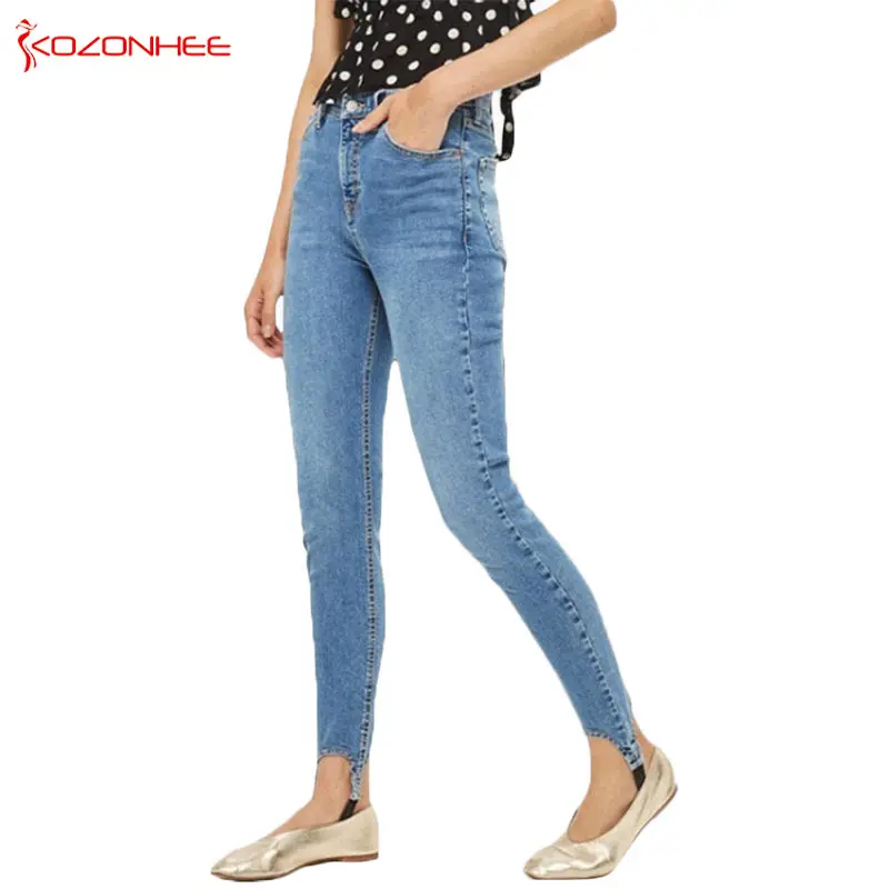 Stretching Skinny Stirrup Jeans Women 