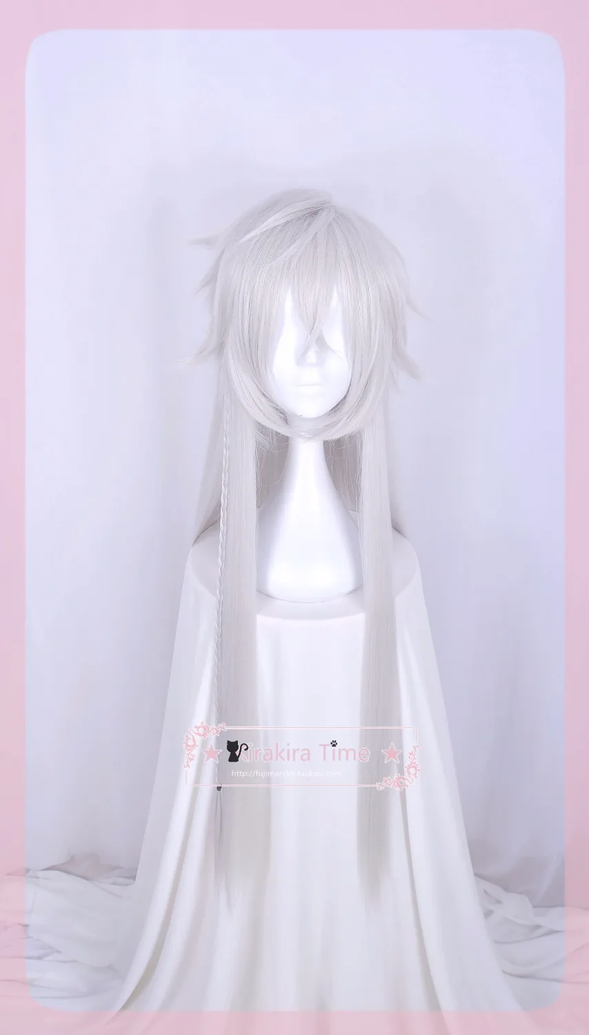Kuroshitsuji Phantomhive Сиэль косплей парик под землей серебро 110 см длинные волосы Аниме