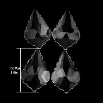 

100mm pcs/Lot of Crystal Chandelier Maple Leaf Clear Glass Pendant Drops Beaded Ornaments DIY Chandeliers For Lamp Parts