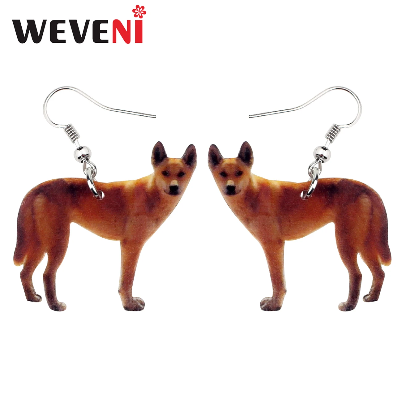 

WEVENI Acrylic Australian Dingo Wild Dog Earrings Drop Dangle Novelty Animal Jewelry For Women Girls Gift Charms Brincos Party