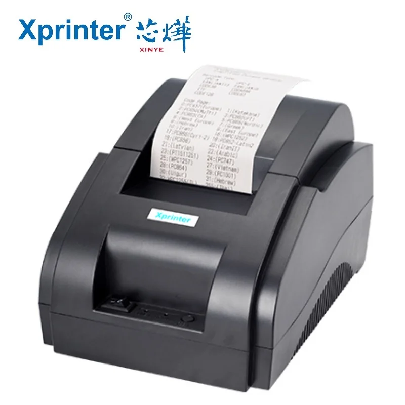 Xprinter 58 Bluetooth принтер USB+ Bluetooth тепловой маленький билетный принтер Счетная машина Android и POS кассовый чек - Цвет: Черный