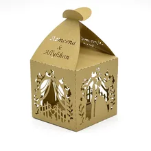 Высокие пользовательские любителей свадебные пользу коробки Лазерная резка Романтический Конфеты сувениры box