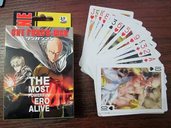 

54 pcs/set One Punch Man figures anime ONE PUNCH-MAN Saitama,Jie Nuosi,tatsumaki figures cosplay Poker Cards free shipping