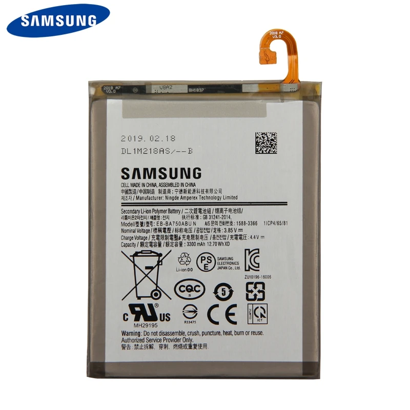 Аккумулятор samsung EB-BA750ABU для samsung Galaxy версии A7 SM-A730x A730x SM-A750F A10 3300 мАч