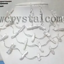 Жемчужное ожерелье из бисера серьги из жемчуга набор 5" длинные для женщин