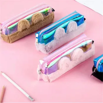 

1Pcs Kawaii Pencil Case Cute Cat Plush Gift Estuches School Pencil Box Pencilcase Pencil Bag School Supplies Stationery make up