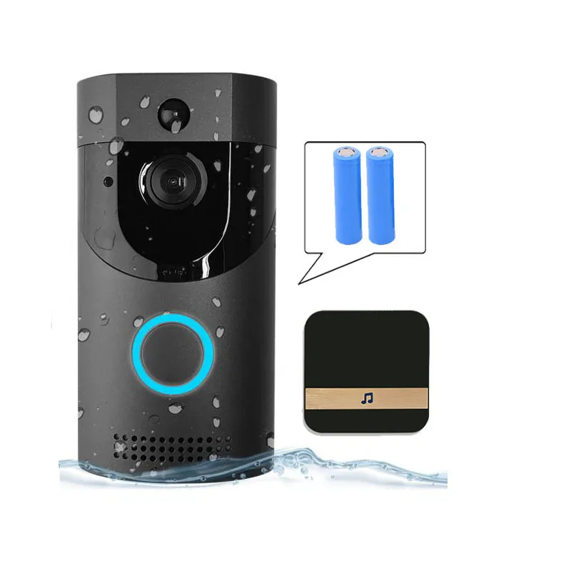 B30 Wifi дверной звонок Ip65 Водонепроницаемый Смарт видео дверной звонок 720P беспроводной домофон Fir сигнализация ИК ночное видение Ip камера(ЕС вилка - Цвет: Black