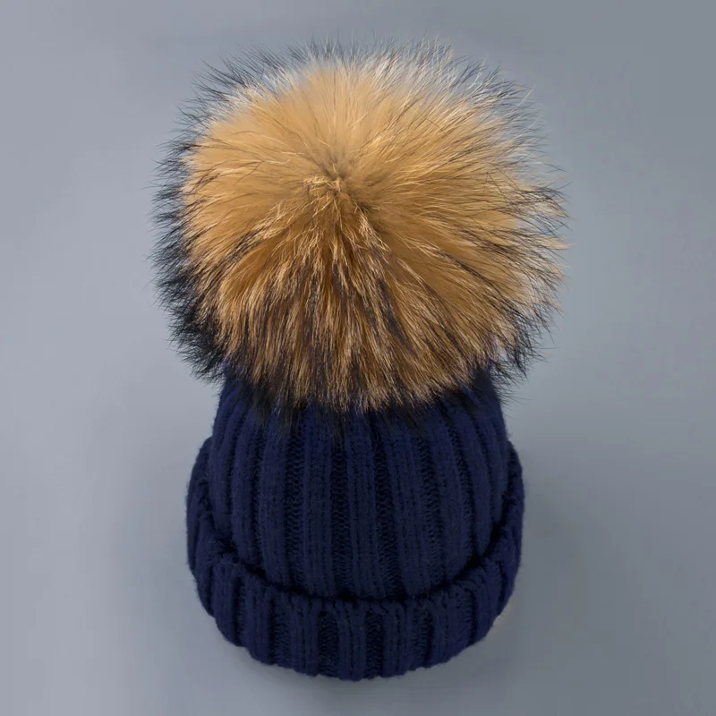 Urdiamond Skullies шапочки Мех мяч Кепки pom Зимняя шапка для Для женщин девушки шапка вязаные шапочки Кепки Фирменная Новинка толстые Женский Кепки - Цвет: I
