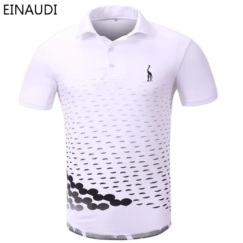 

Polo Shirt 2018 Male Short Sleeve Casual Slim Solid Color Deer Embroidery Men New Design Printing Men Polos XXXL
