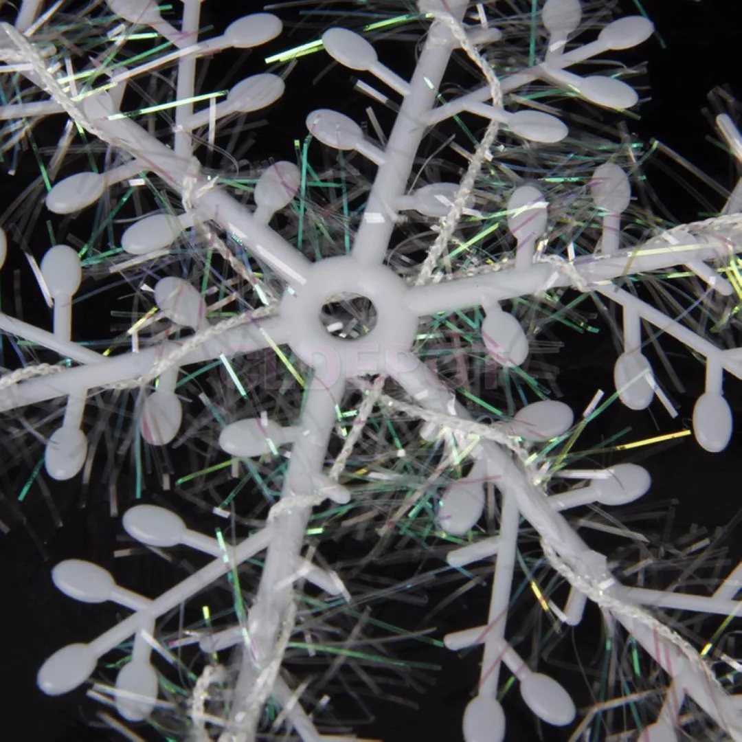 DIY 30/60PCS Classic White Snowflake Ornament Christmas Tree Hanging Decorations